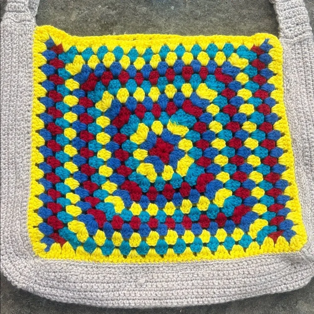 Handcrafted Multicolor Crochet Shoulder Bag